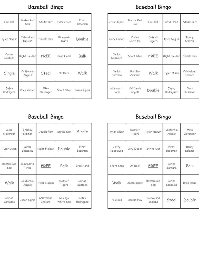 Baseball Bingo