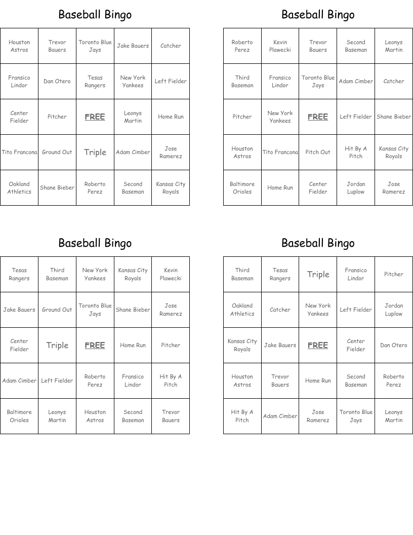 Baseball Bingo