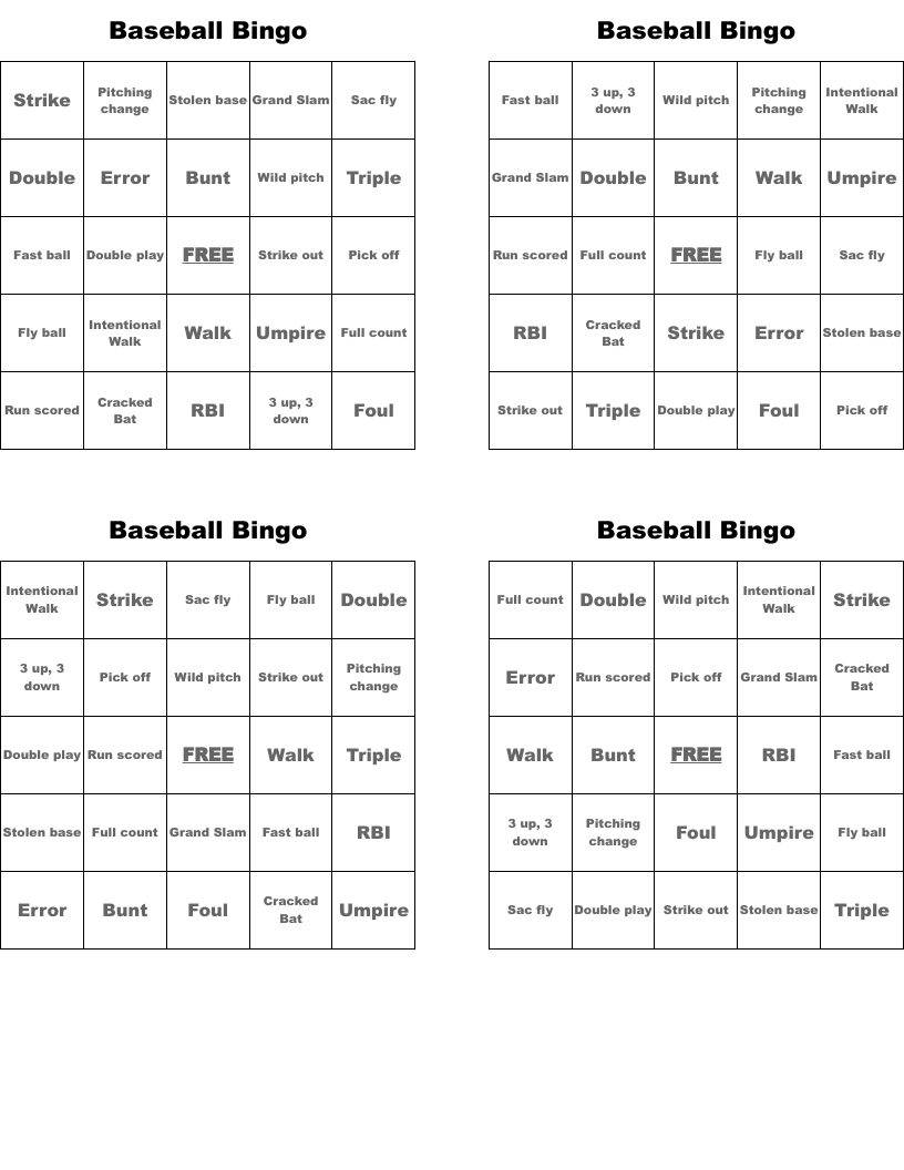 Baseball Bingo