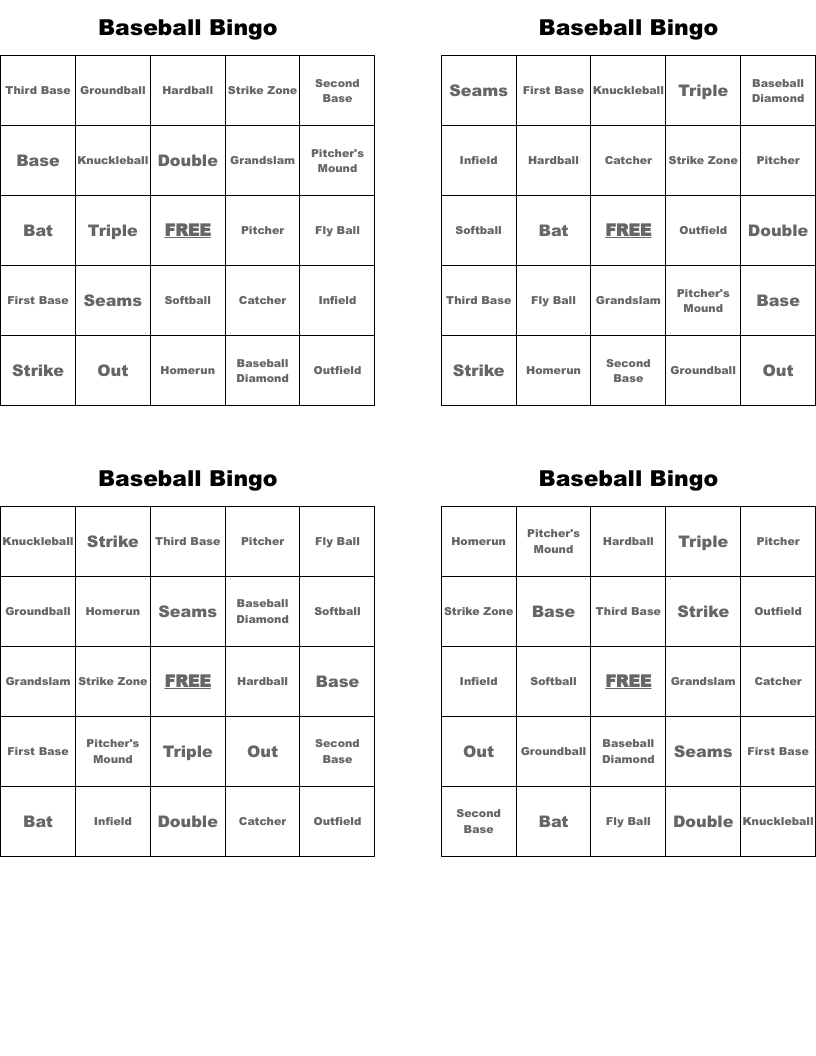 Baseball Bingo