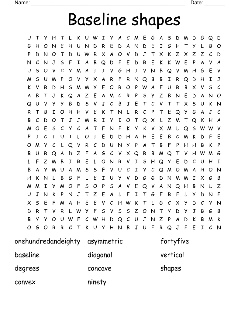 Baseline shapes Word Search