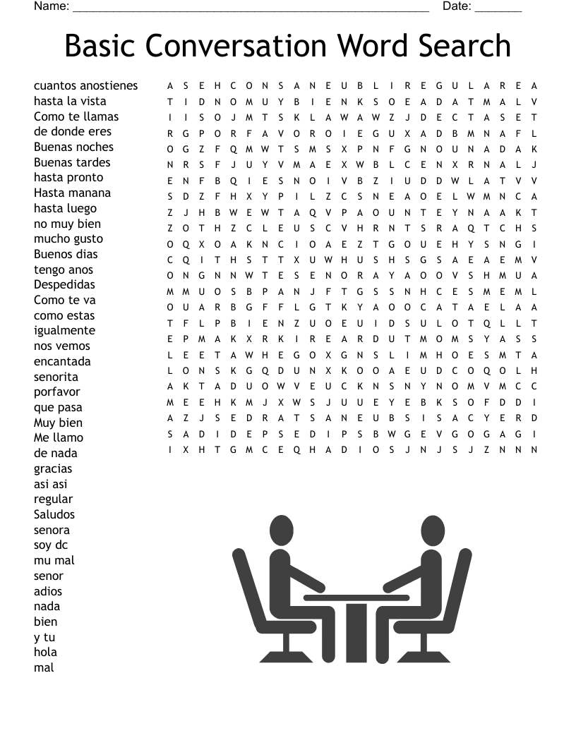 Basic Conversation Word Search 