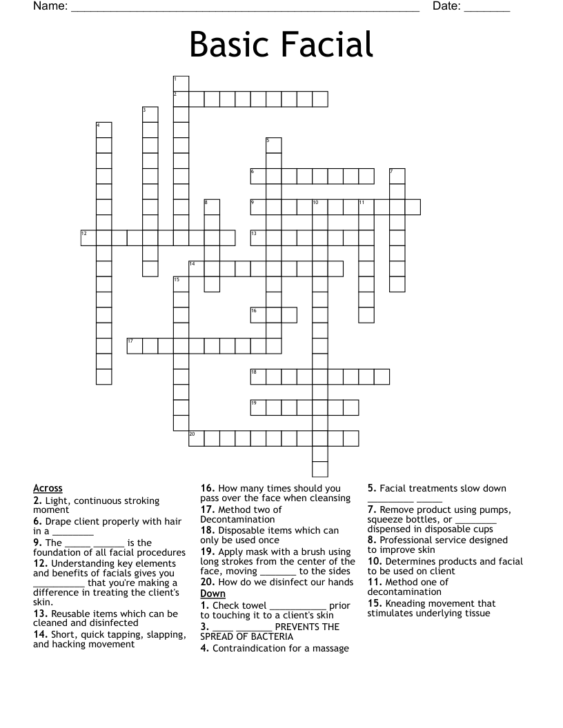 Basic Facial Crossword