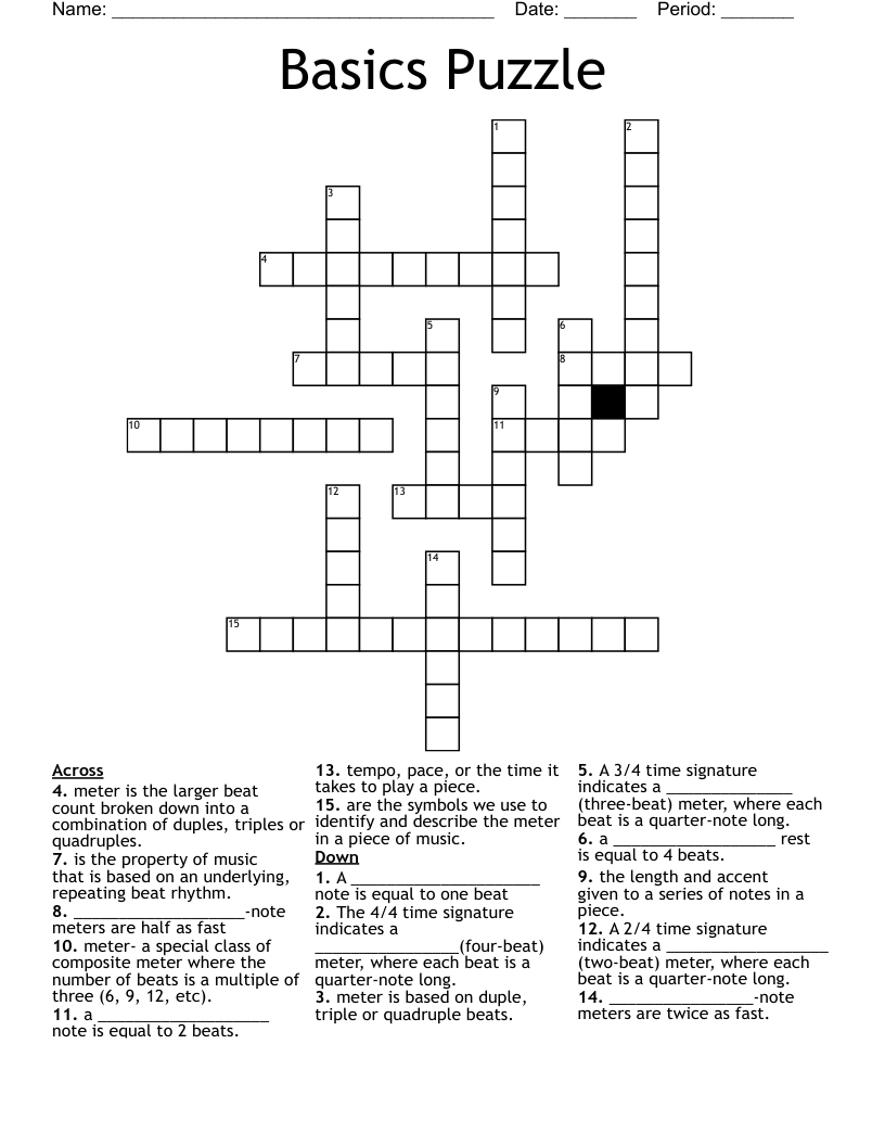Basics Puzzle Crossword