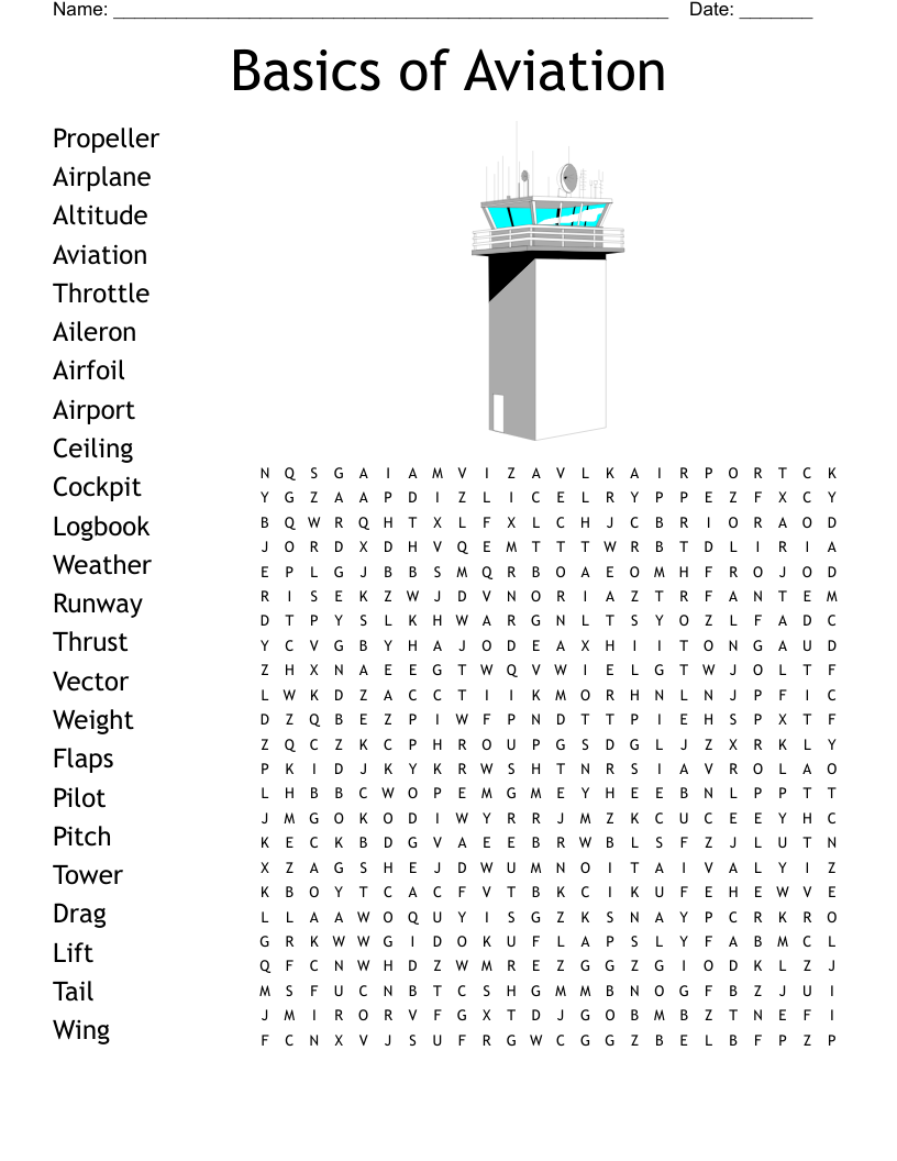 Basics of Aviation Word Search