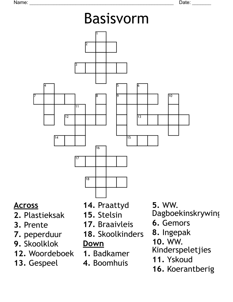 Basisvorm Crossword