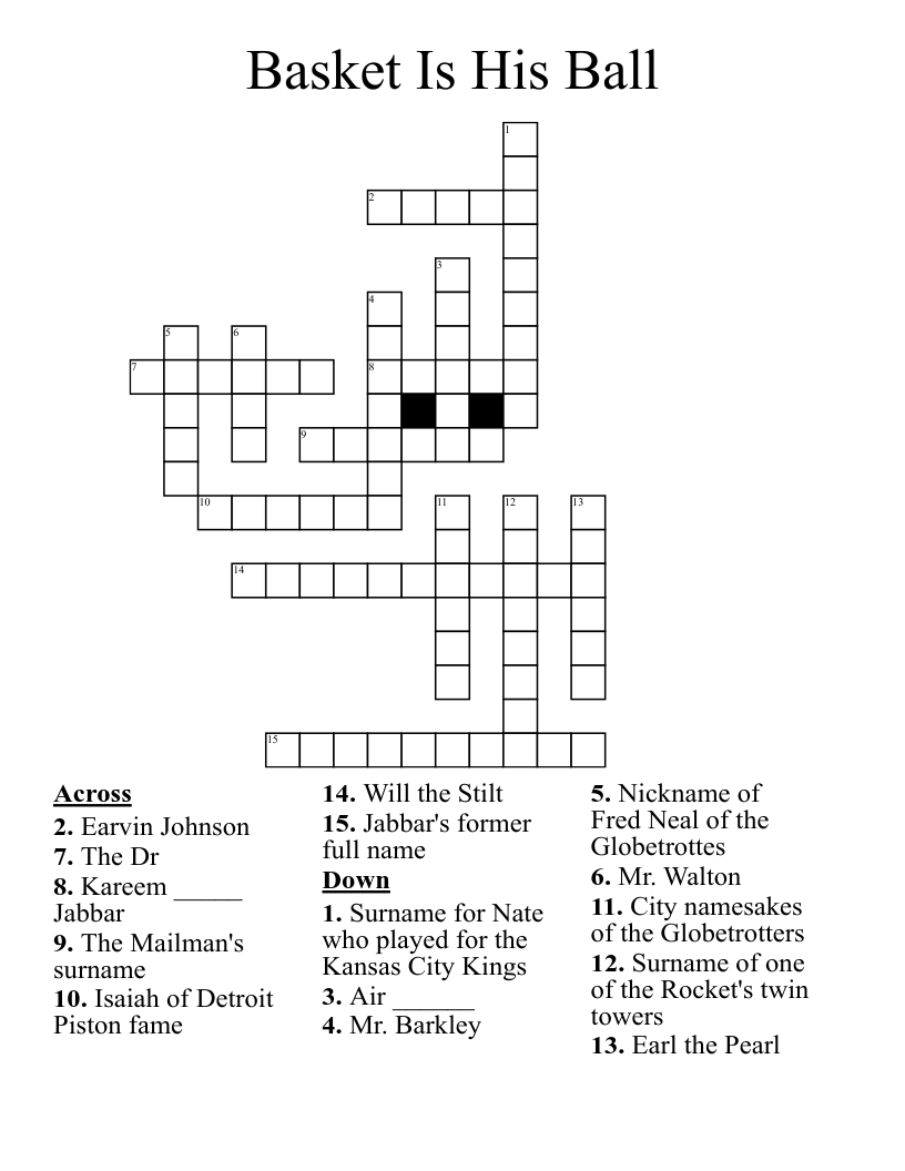 Basket Is His Ball Crossword