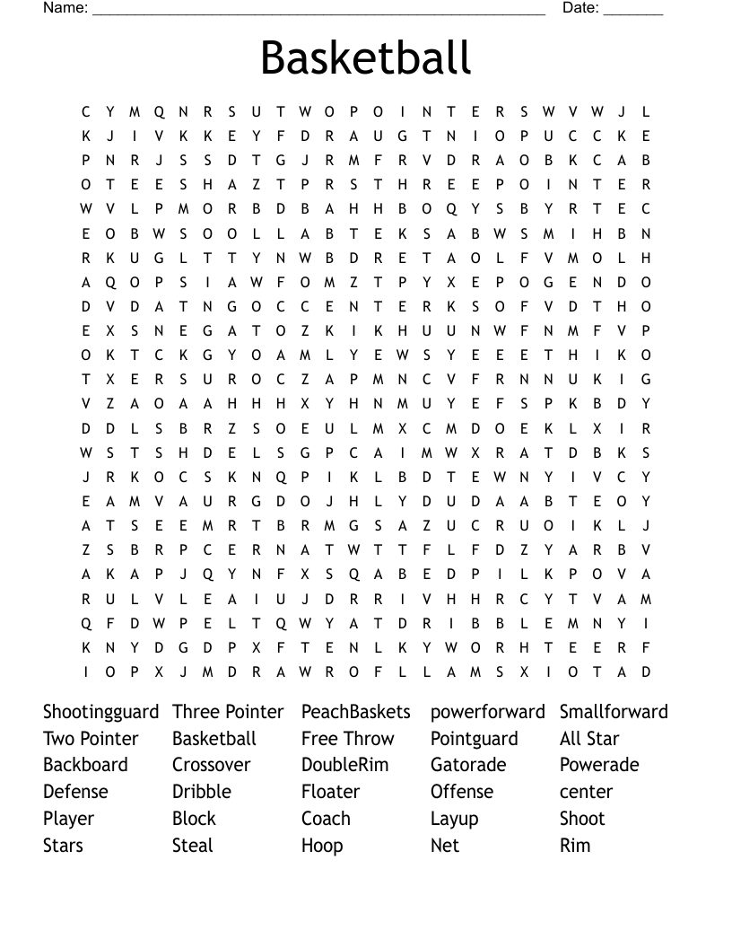 Basketball Word Search