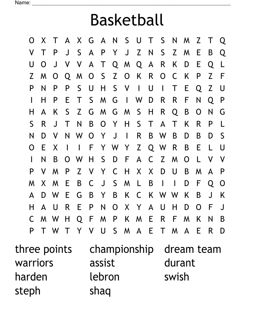 Basketball Word Search