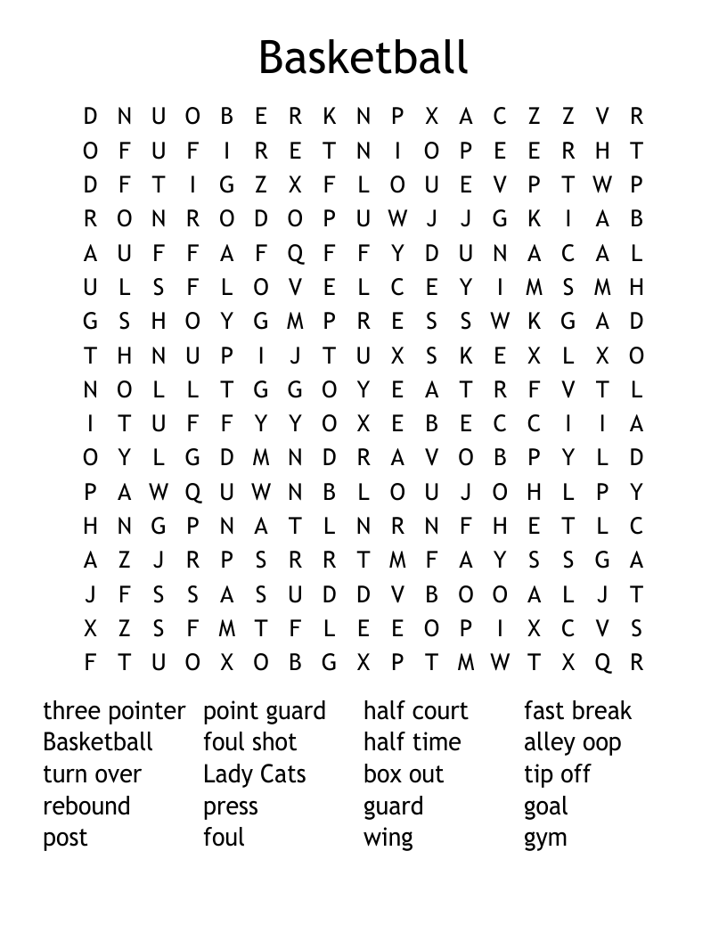 Basketball Word Search