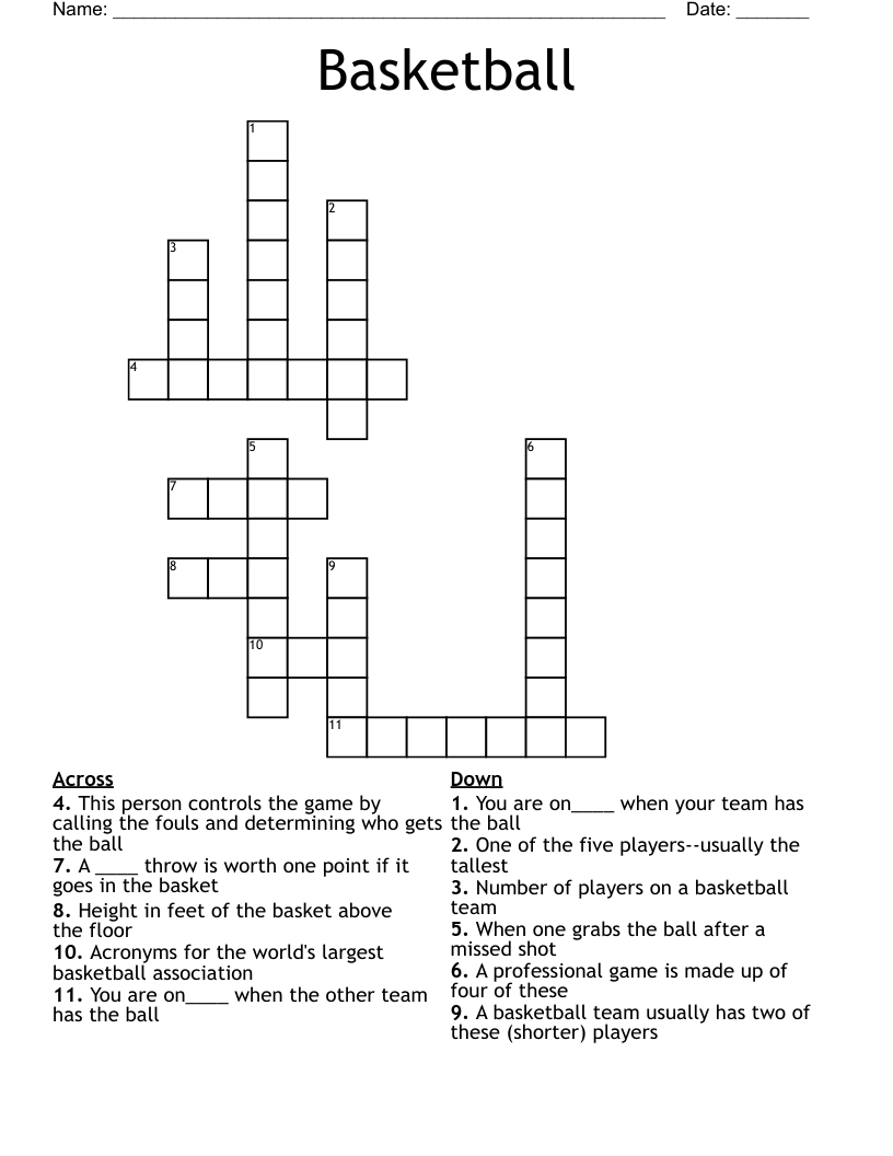 Basketball Crossword