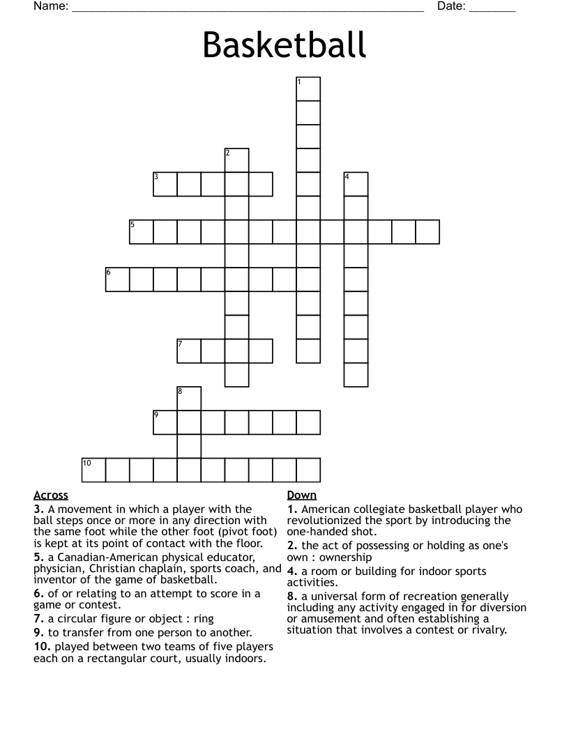 Basketball Crossword
