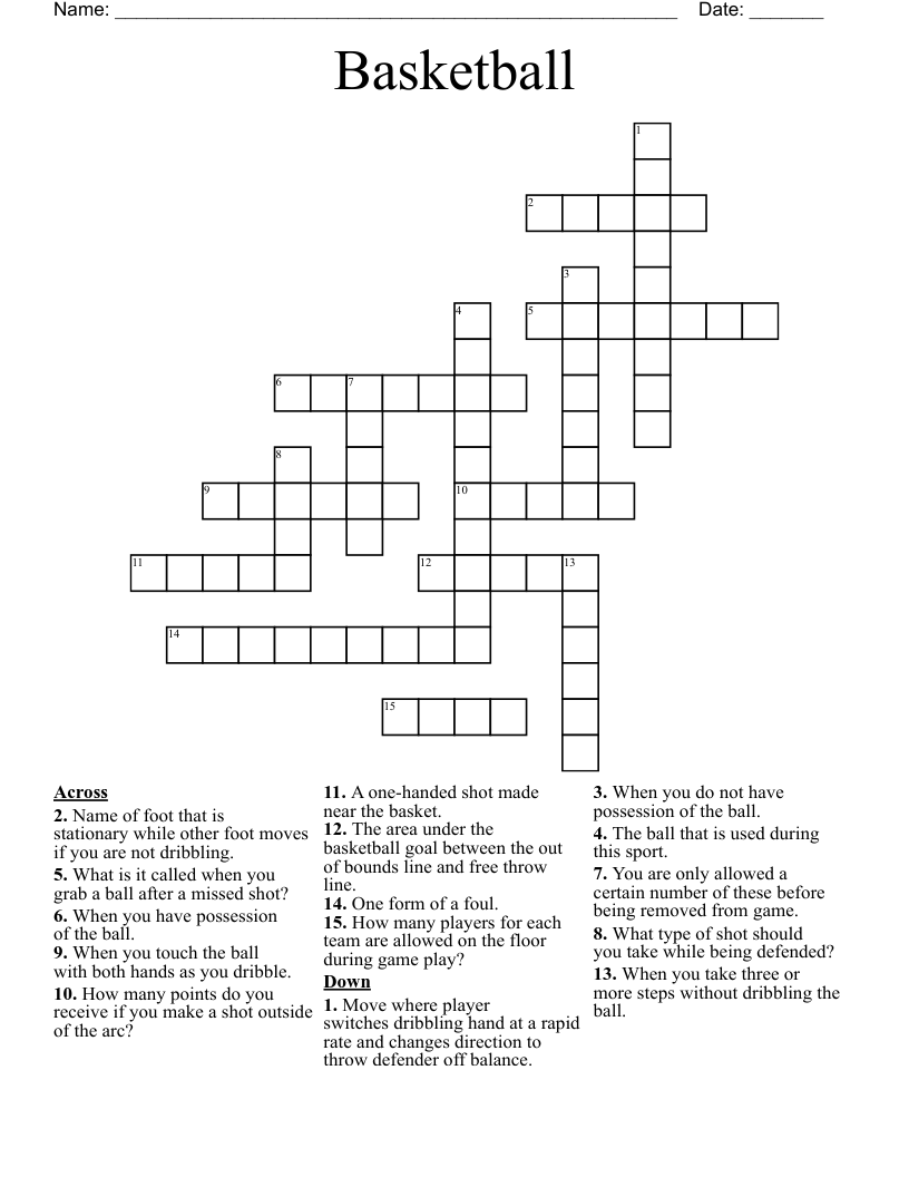 Basketball Crossword