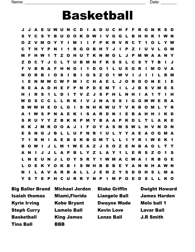 Basketball Word Search