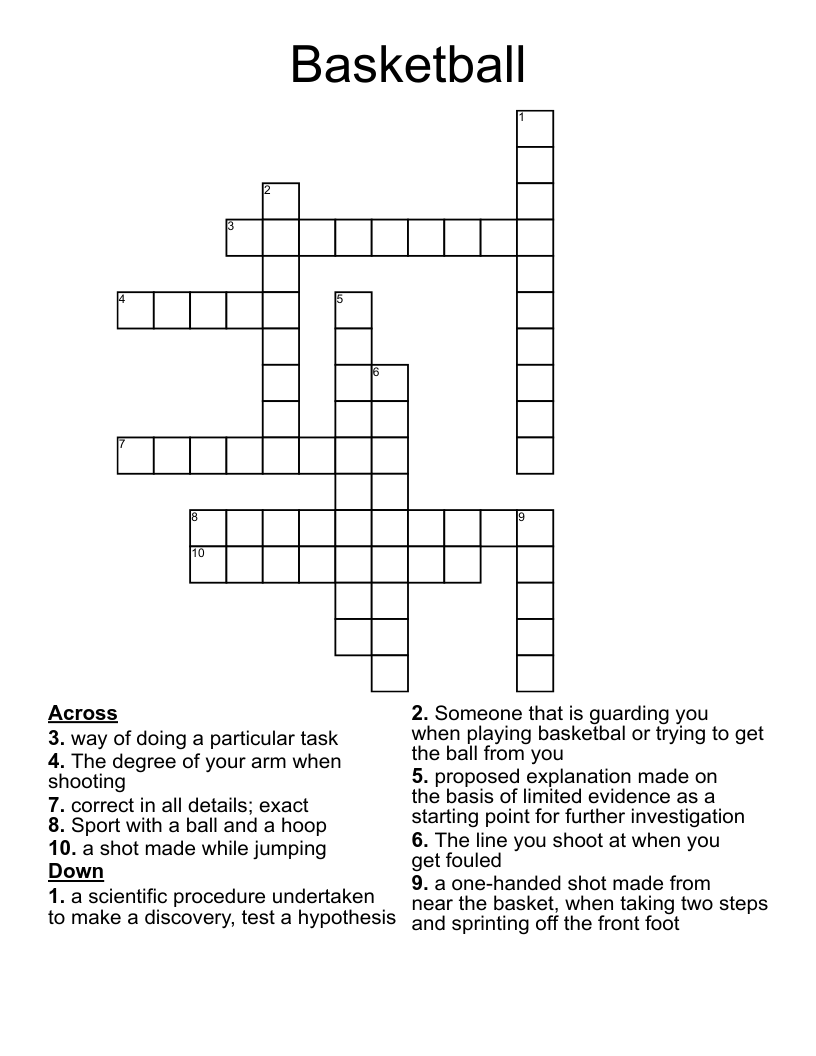 Basketball Crossword