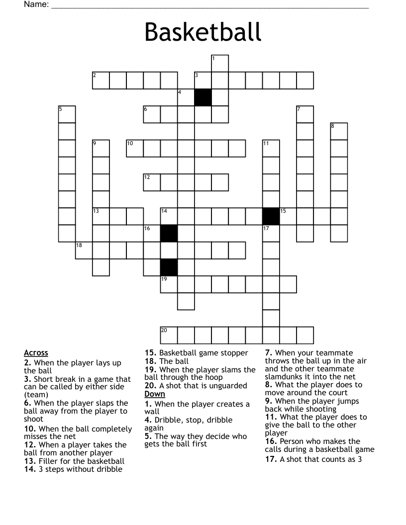 Basketball Crossword