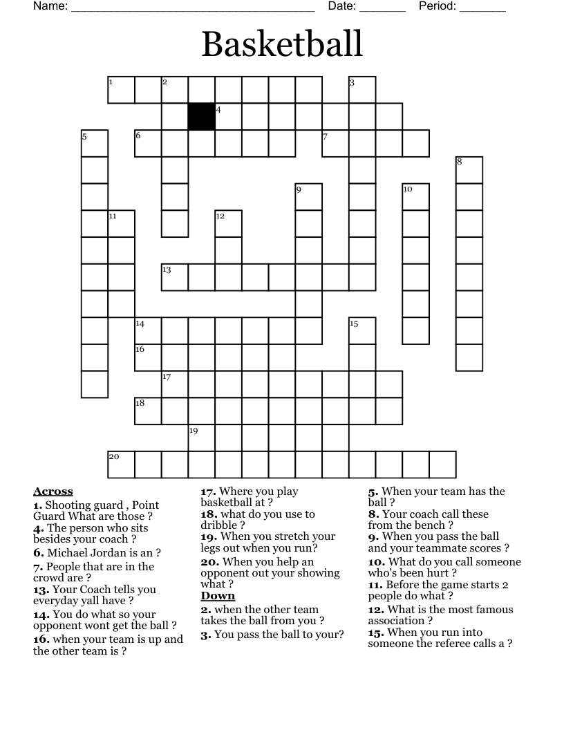 Basketball  Crossword