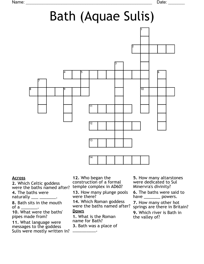 Bath (Aquae Sulis) Crossword