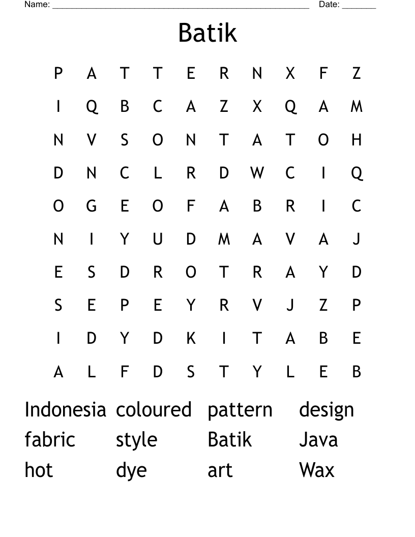 Batik Word Search