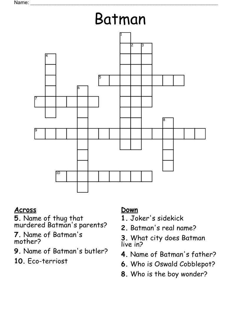 Batman  Crossword