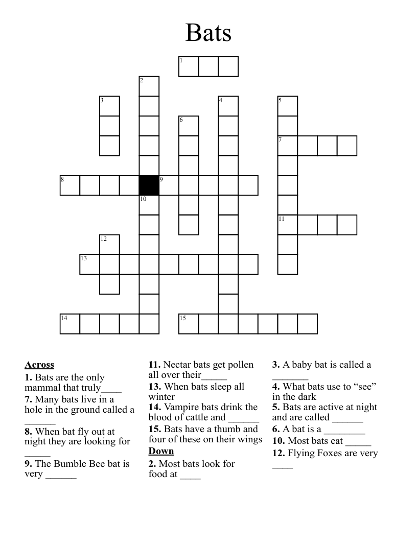 Bats Crossword