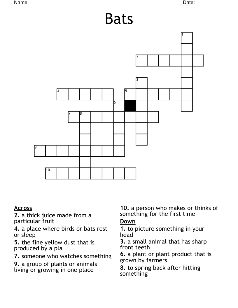 Bats Crossword
