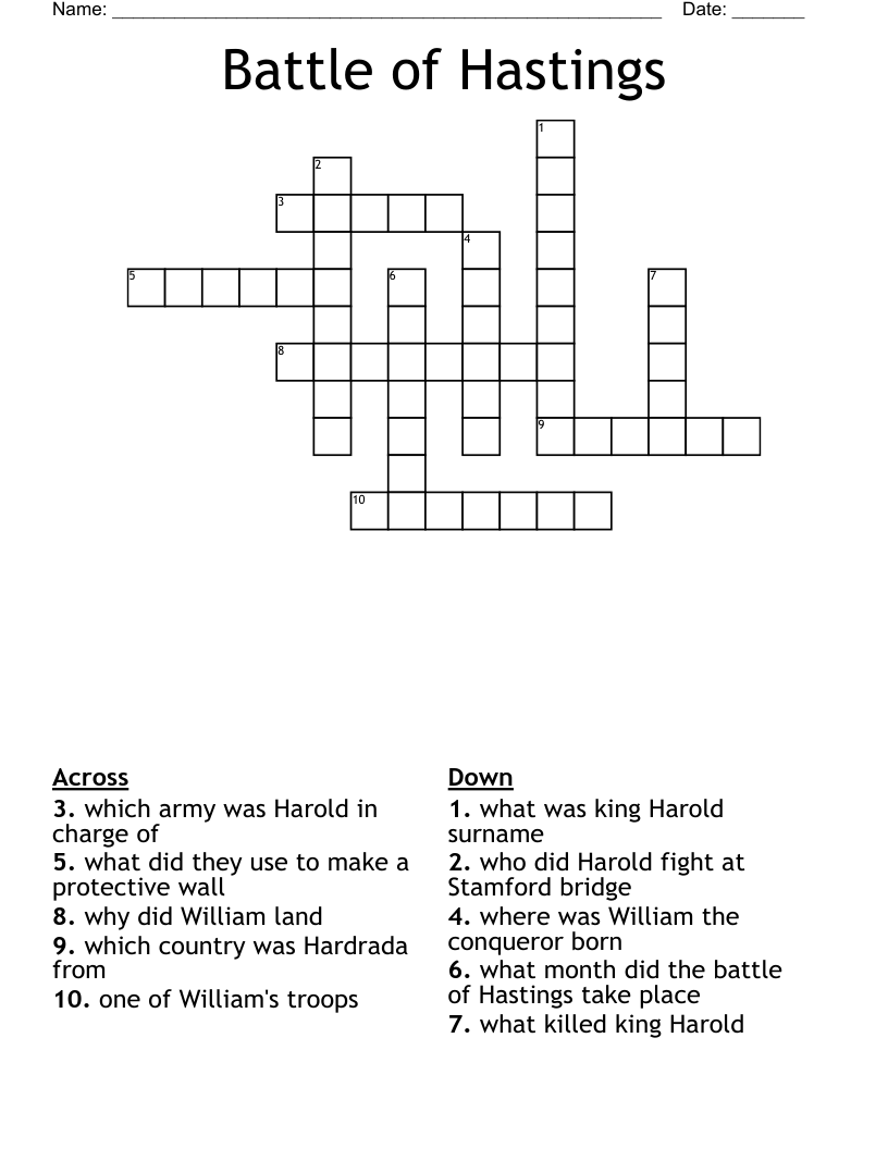 Battle of Hastings Crossword