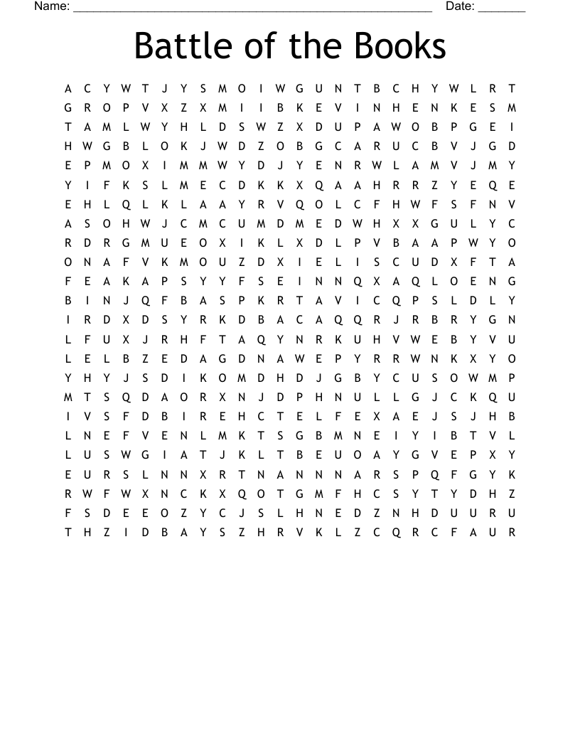 Battle of the Books Word Search