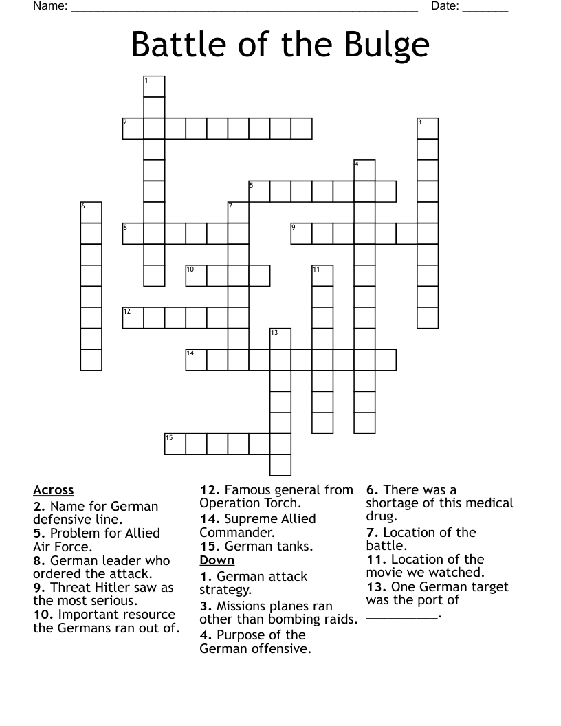 Battle of the Bulge Crossword