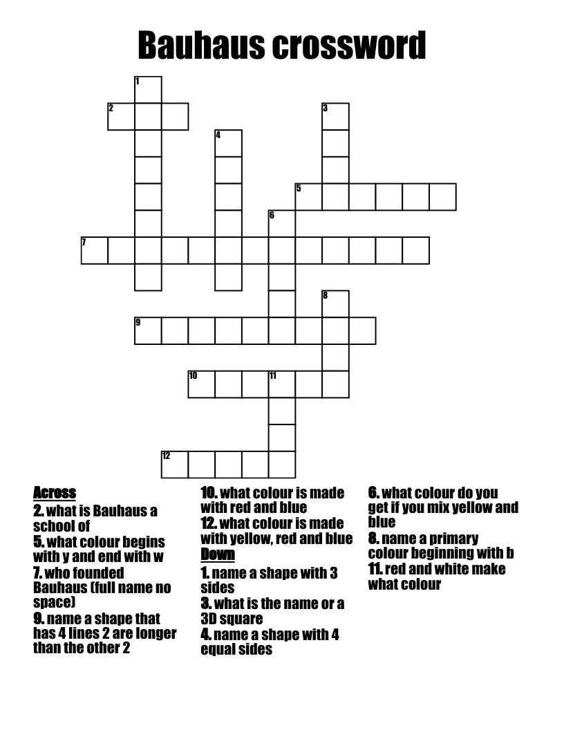Bauhaus crossword