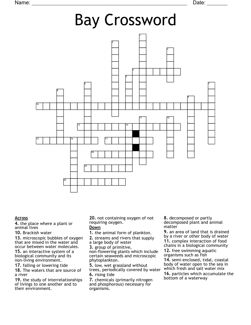 Bay Crossword