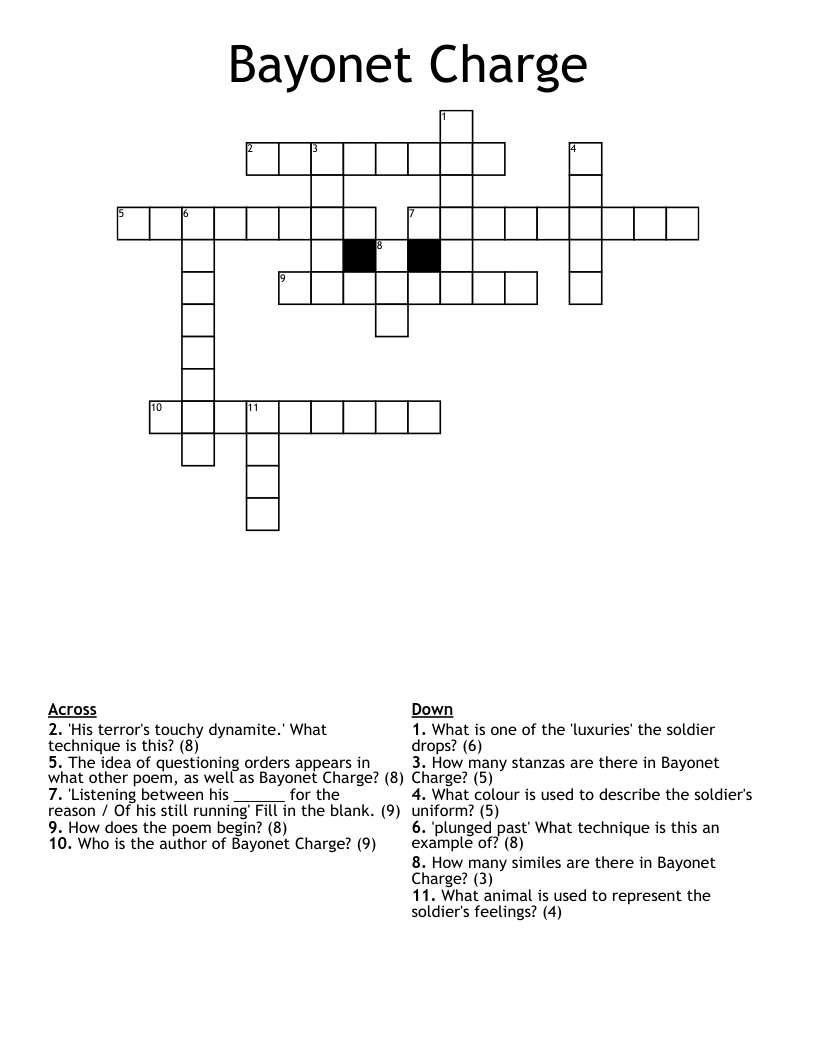 Bayonet Charge Crossword