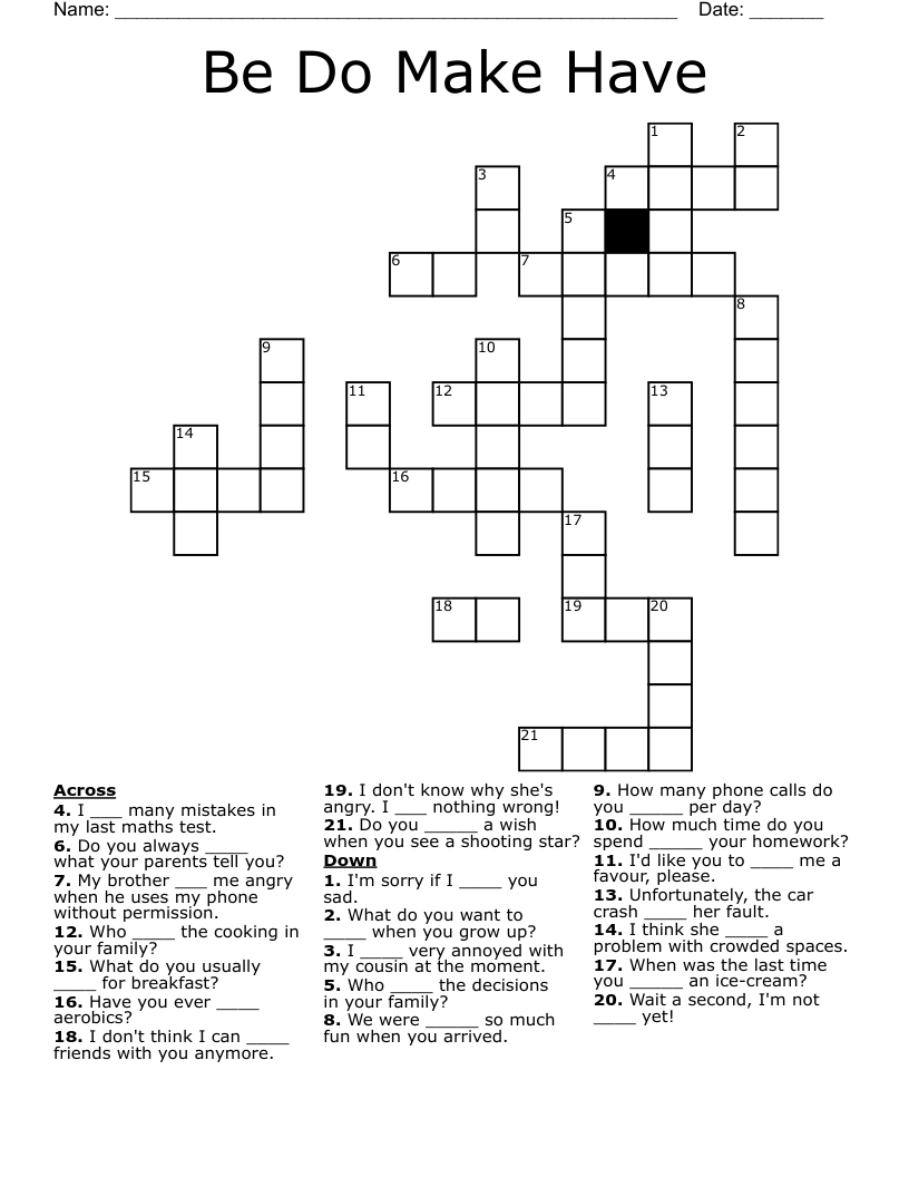 Be Do Make Have Crossword