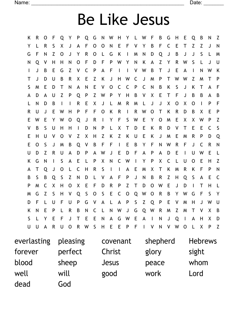 Be Like Jesus Word Search