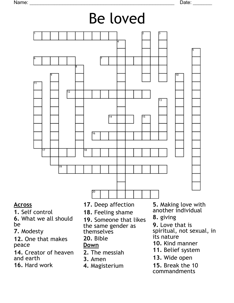Be loved Crossword