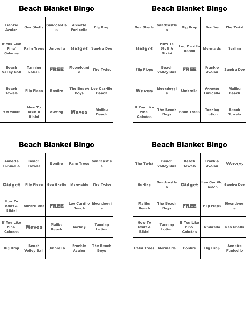 Beach Blanket Bingo