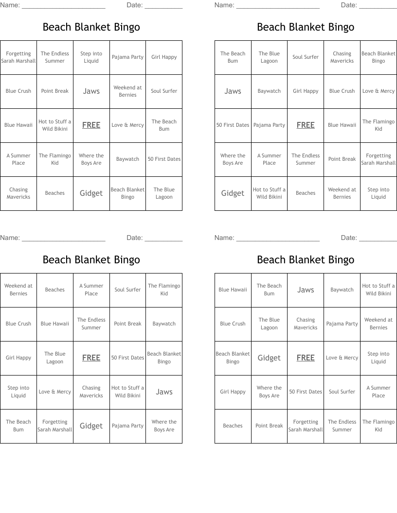 Beach Blanket Bingo