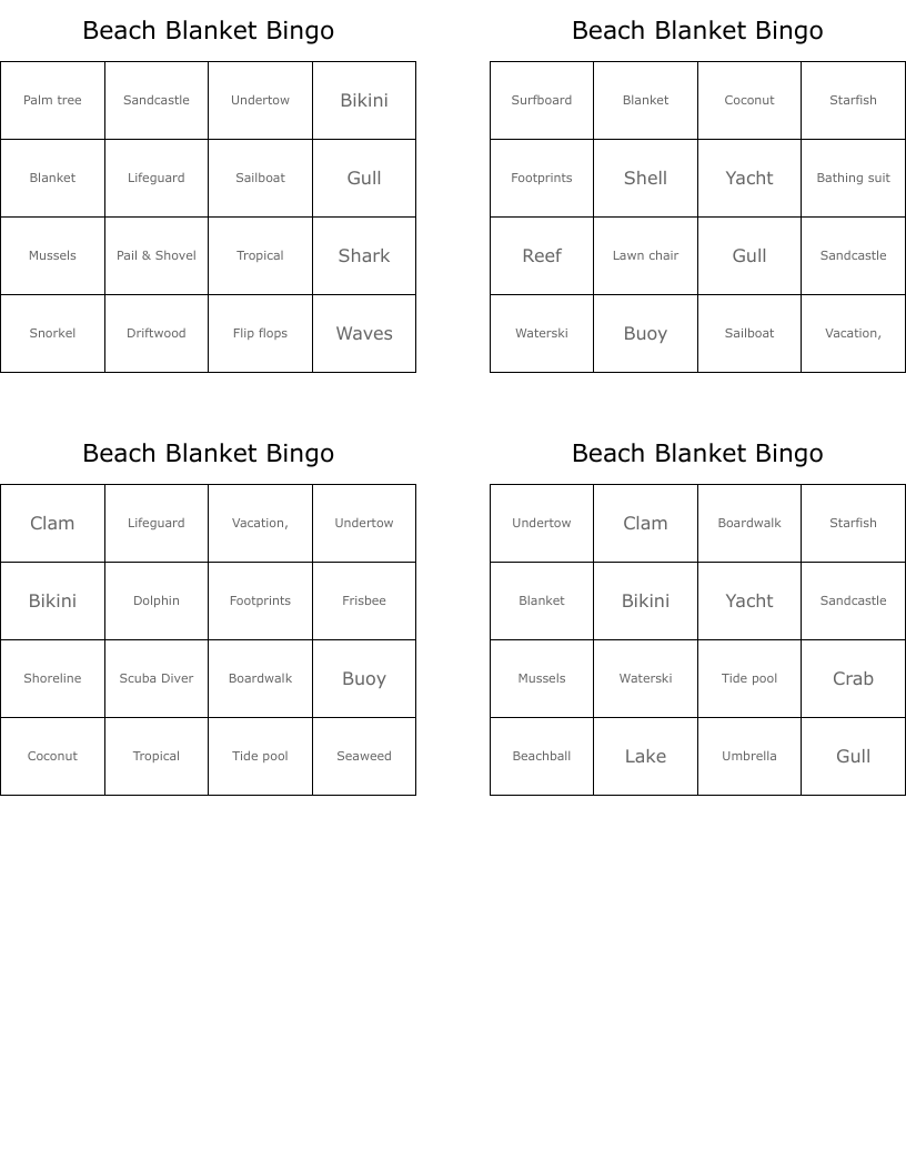 Beach Blanket Bingo