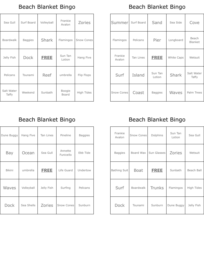 Beach Blanket Bingo