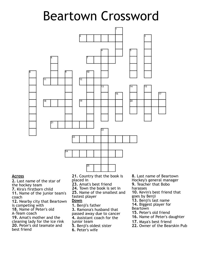 Beartown Crossword