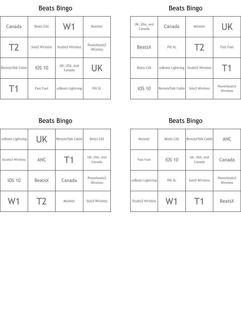 Beats Bingo