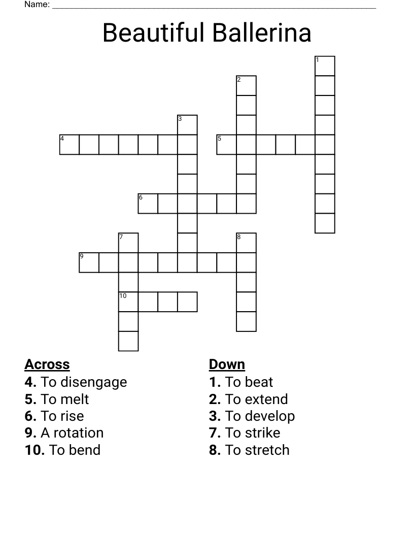 Beautiful Ballerina  Crossword