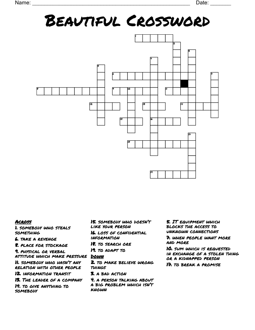 Beautiful Crossword