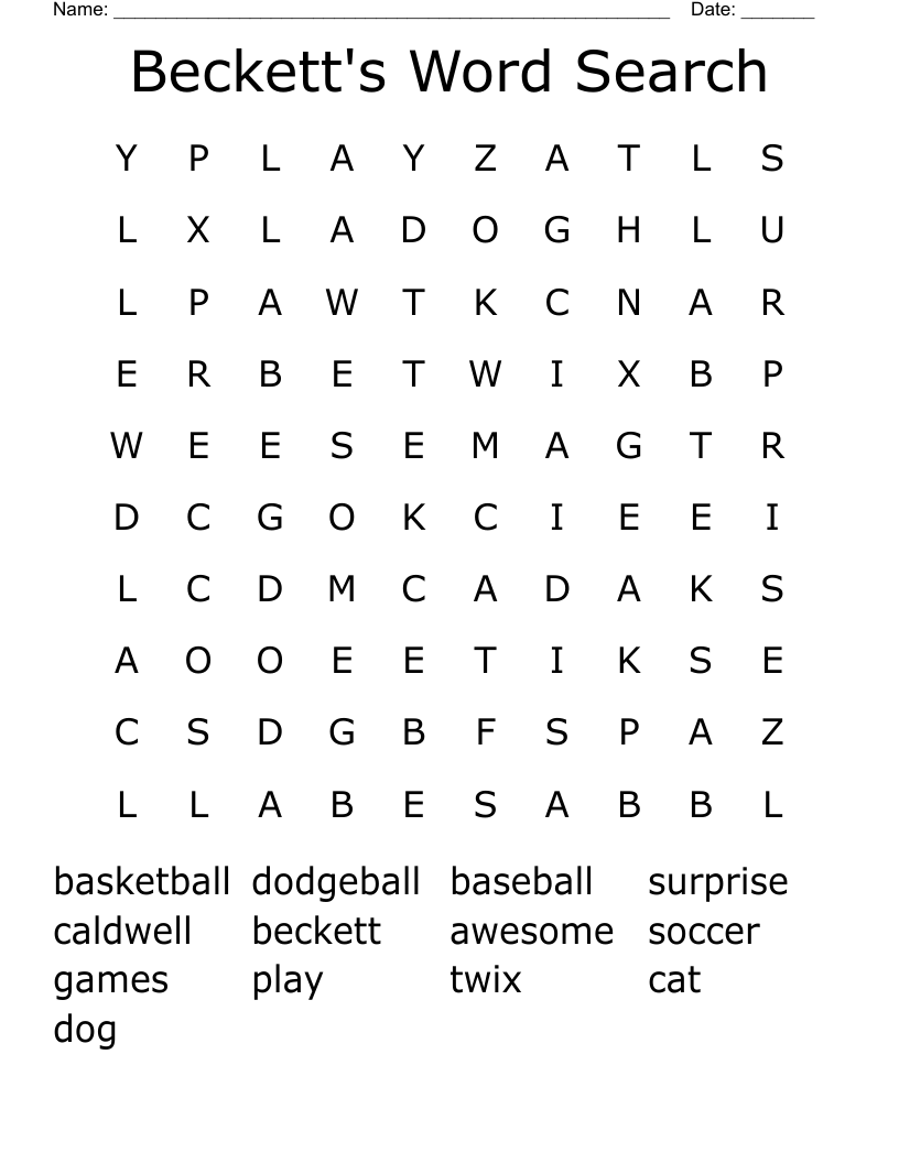 Beckett's Word Search