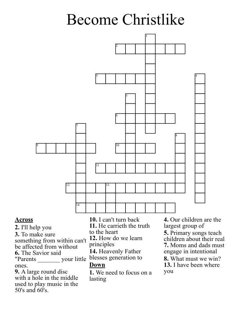 Become Christlike Crossword