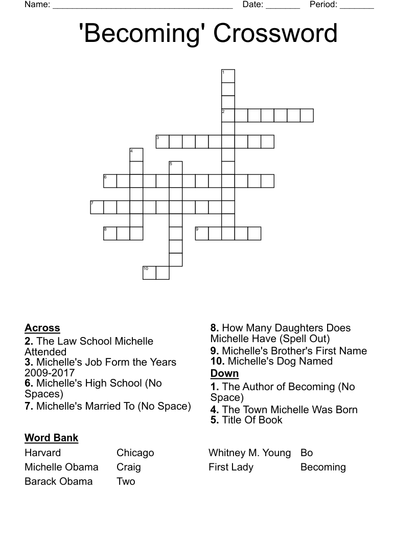 'Becoming' Crossword