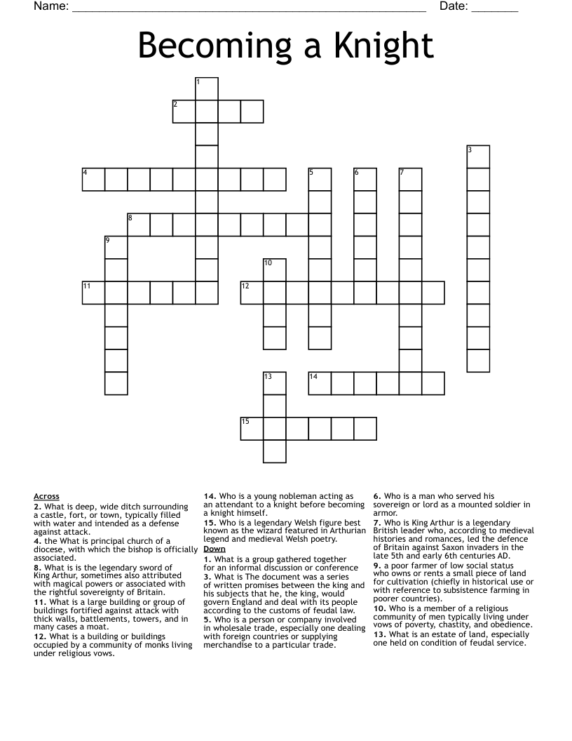 Becoming a Knight Crossword