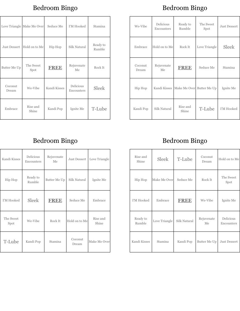 Bedroom Bingo