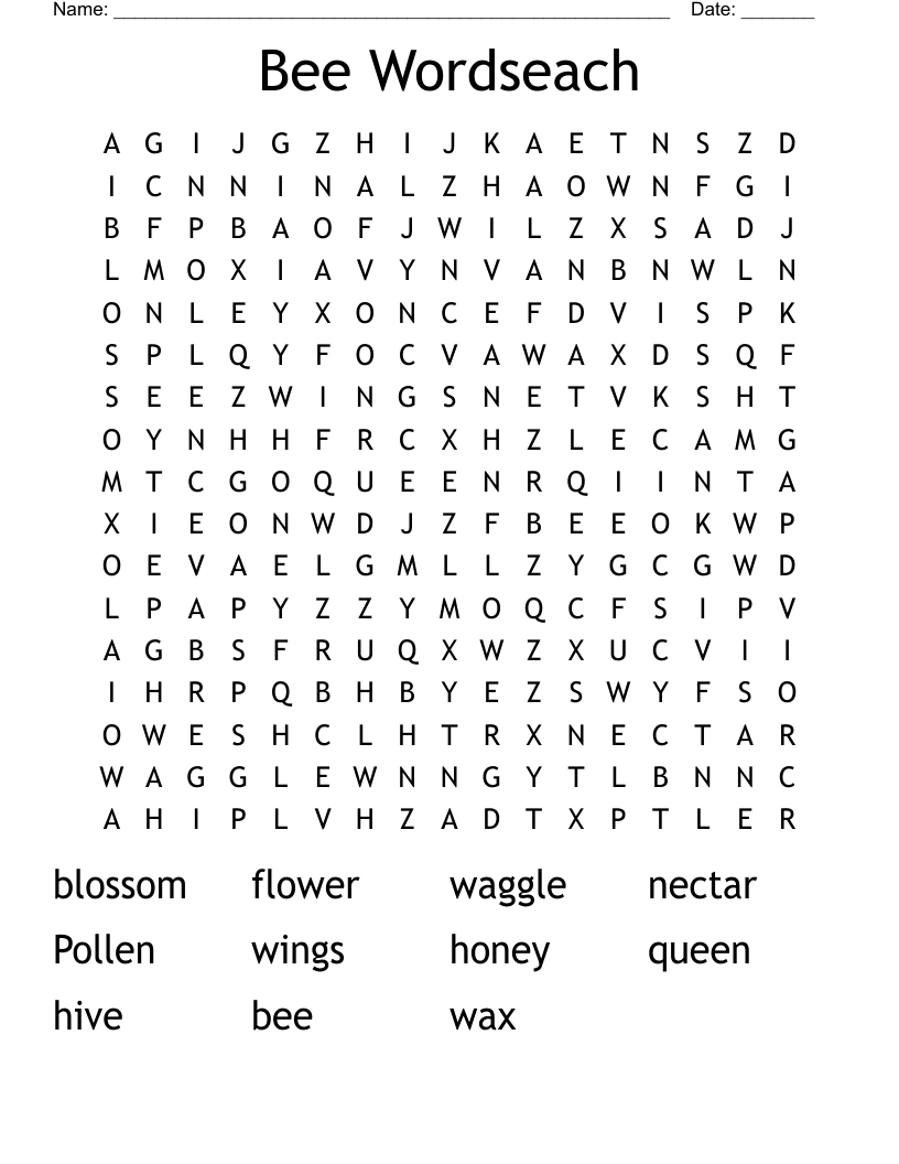 Bee Wordseach Word Search