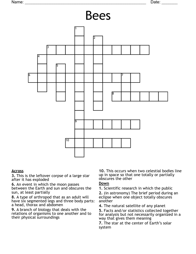 Bees Crossword